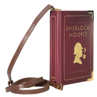 Sherlock Holmes Silhouette Book Crossbody Vegan Handbag