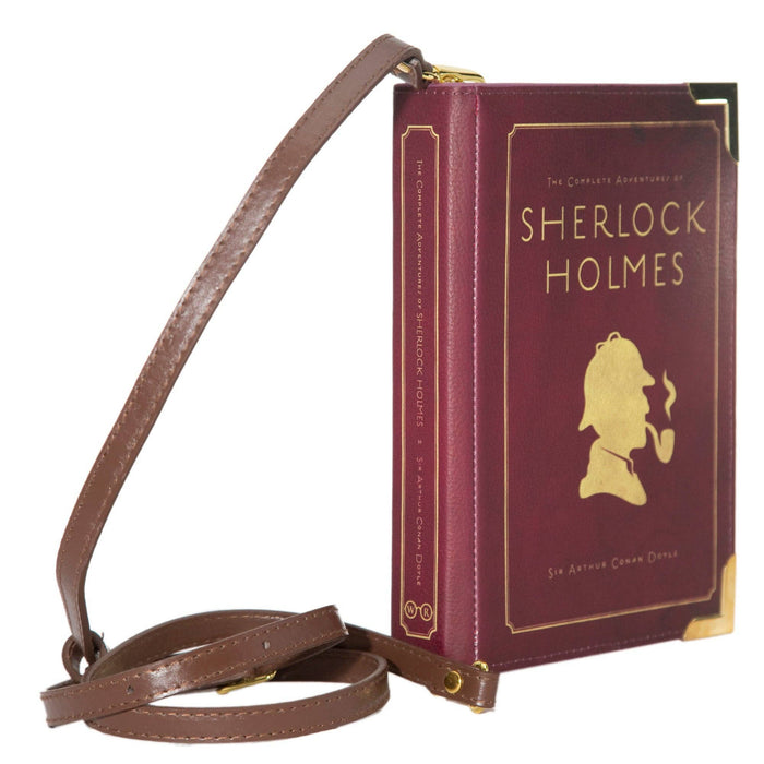 Sherlock Holmes Silhouette Book Crossbody Vegan Handbag