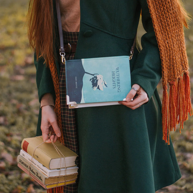 Wuthering Heights Green Book Crossbody Handbag Clutch
