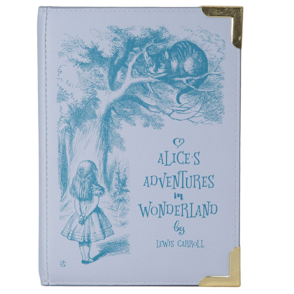 Alice in Wonderland Purple Book Crossbody Vegan Handbag